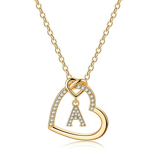 Gold Initial Necklaces for Teen Girls CZ Heart Pendant Initial A Necklaces for Teen Girls Women Dainty Letter Necklace for Women Girls Jewelry Cute Heart Necklace Jewelry for Girls Gifts for Her Gold Initial Necklaces for Teen Girls CZ Heart Pendant Initial A Necklaces for Teen Girls Women Dainty Letter Necklace for Women Girls Jewelry Cute Heart Necklace Jewelry for Girls Gifts for Her