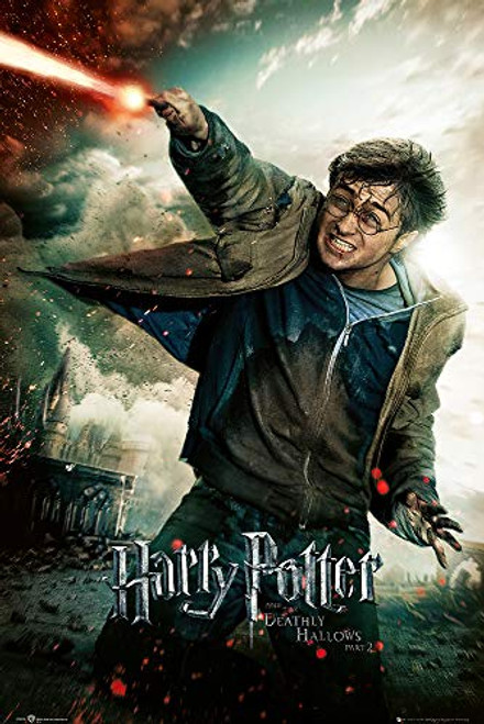 Harry Potter and the Deathly Hallows - Part 2 - Movie Poster-Print -Regular Style B - Harry with Wand- -Size- 24 inches x 36 inches- Harry Potter and the Deathly Hallows - Part 2 - Movie Poster-Print -Regular Style B - Harry with Wand- -Size- 24 inches x 36 inches-