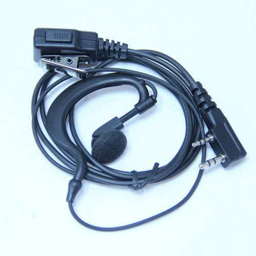 AOER Advanced G Shape Police Earpiece Headset PTT Mic for 2-pin Kenwood Nexedge Hytera Puxing Wouxun Radio