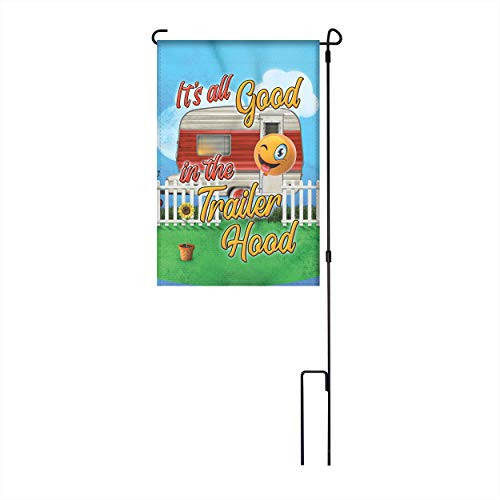 River's Edge Products Lawn Yard Decor Double Sided Flag 14-Inch x 22-Inch with Pole - It's All Good in The Trailer Hood River's Edge Products Lawn Yard Decor Double Sided Flag 14-Inch x 22-Inch with Pole - It's All Good in The Trailer Hood