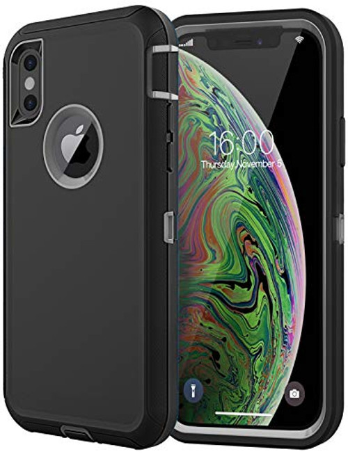 Diverbox Compatible with iPhone Xs Max Case -Shockproof- -Dropproof- -Dust-Proof-Heavy Duty Protection Phone Case Cover for Apple iPhone Xs Max -Black  and  Gray-