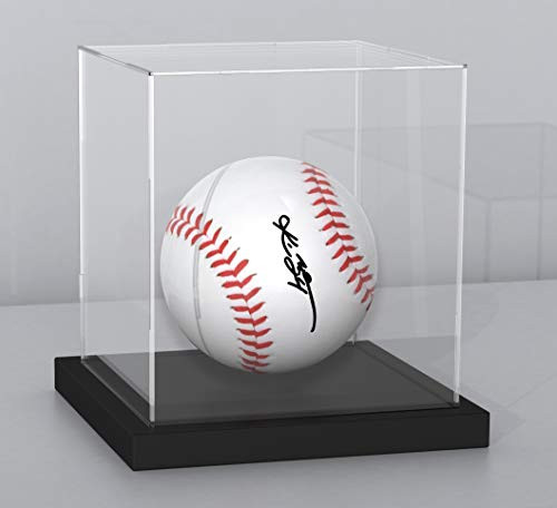 HOPEME Acrylic Box with Black Velvet Stand and Lid 4 Inch Cube Clear Acrylic Display Cases for Collectibles Self-Assembly Dustproof Countertop Box for Toys and Collections -4x4x4 inch-