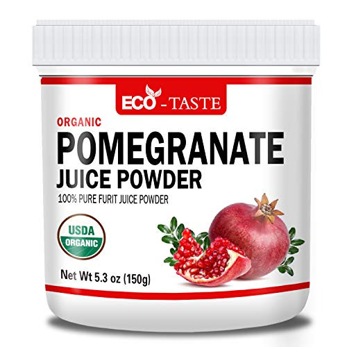 Organic Pomegranate Juice Powder 5.3oz-150g- 100 percent USDA Organic Certified No Fillers No Gmo Vegan Friendly.