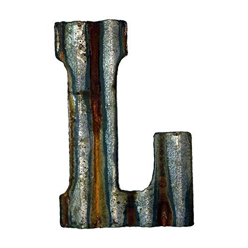 Custom Cut Decor 8'' Rusty Galvanized Corrugated Metal Letter -L-