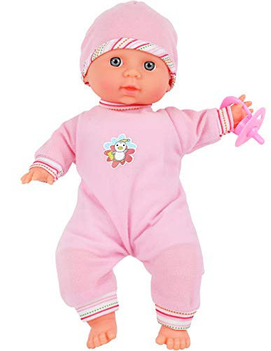 Click N' Play Baby Girl Doll 12 with Removable Pink Outfit and Hat with Pacifier