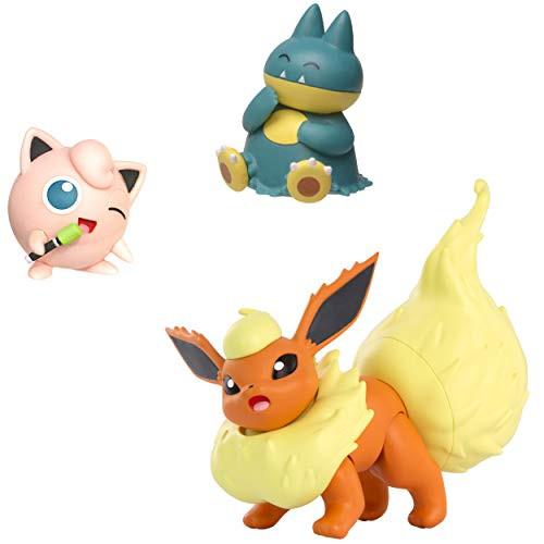 Pokémon Battle Figure Set -3-Pack- - 2" Jigglypuff 2" Munchlax 3" Flareon