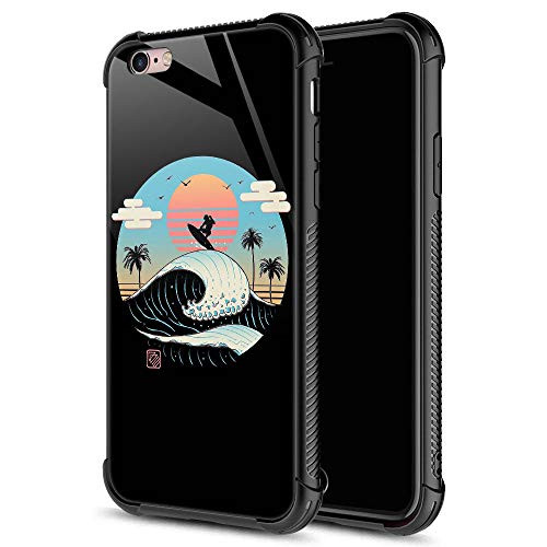 CARLOCA iPhone 6S Plus CaseVintage Ukiyo-E Surf iPhone 6 Plus Cases for Girls BoysGraphic Design Shockproof Anti-Scratch Drop Protection Case for Apple iPhone 6-6S Plus