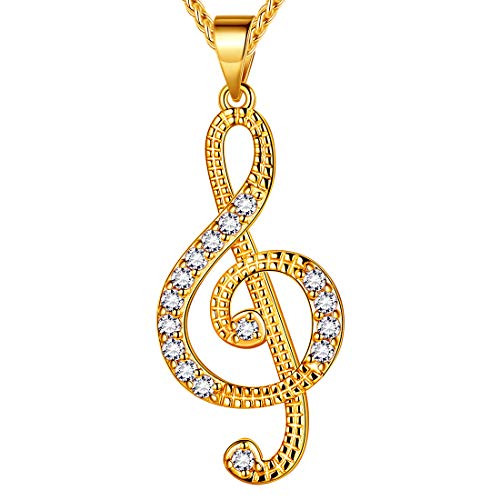 beautlace Women's Musical Note Necklace 18K Gold Plated Treble Clef Music Note Jewelry Gifts for Music Lover KP0018Y beautlace Women's Musical Note Necklace 18K Gold Plated Treble Clef Music Note Jewelry Gifts for Music Lover KP0018Y