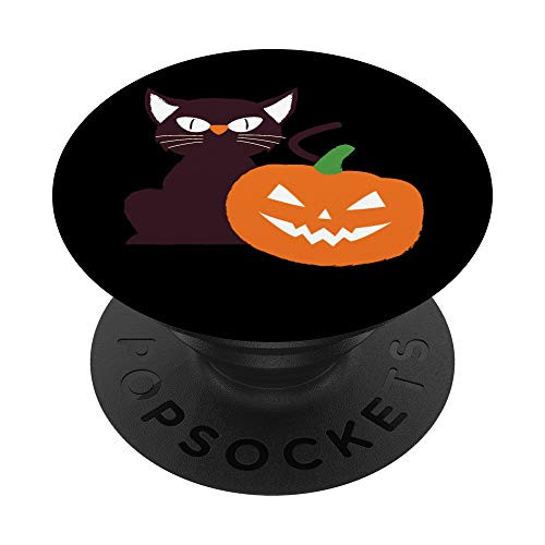 Spooky Halloween Jack O' Lantern Black Cat PopSockets Grip and Stand for Phones and Tablets Spooky Halloween Jack O' Lantern Black Cat PopSockets Grip and Stand for Phones and Tablets