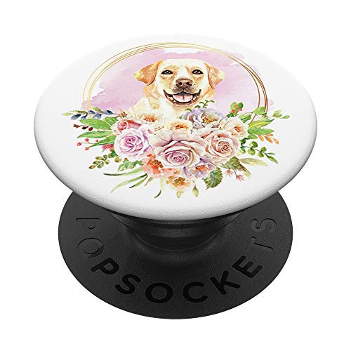Labrador Golden Retriever Watercolor PopSockets PopGrip- Swappable Grip for Phones  and  Tablets