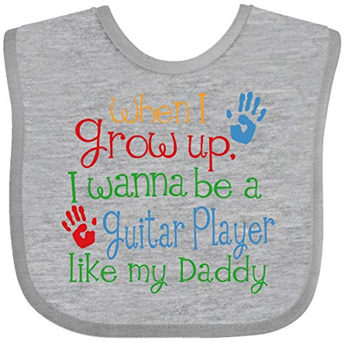 Inktastic Guitar Player Like Daddy Baby Bib White-Royal