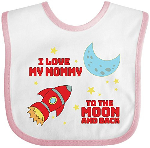 Inktastic I Love My Mommy to The Moon and Back Baby Bib White 278f5 Inktastic I Love My Mommy to The Moon and Back Baby Bib White 278f5