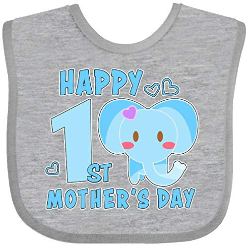 Inktastic Happy First Mothers Day with Elephant Baby Bib White and Pink 2f598 Inktastic Happy First Mothers Day with Elephant Baby Bib White and Pink 2f598