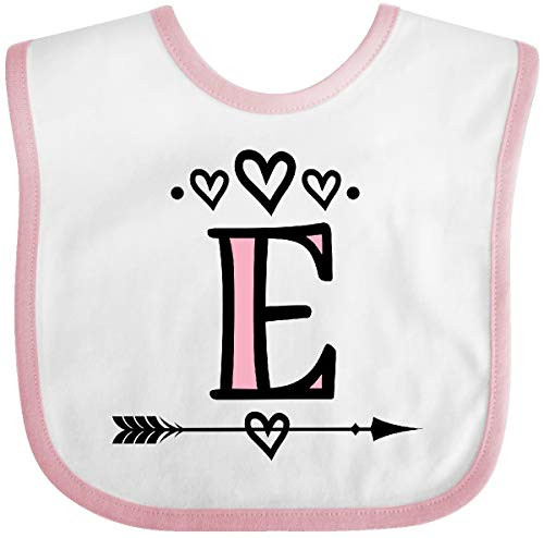 Inktastic Letter E Monogram Tribal Arrow Baby Bib White and Pink 34352