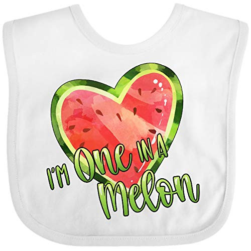 Inktastic I'm 1 in a Melon- Watermelon Heart Baby Bib White 3b22e