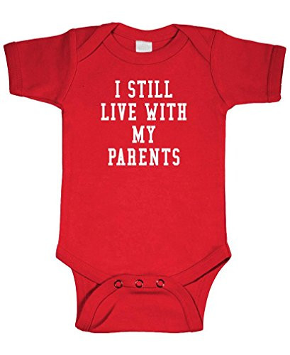 I Still Live with My Parents - Infant - Cotton Infant Bodysuit 18m Red