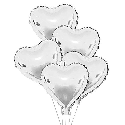 AnnoDeel 20 pcs Silver Heart Foil Balloons 18inch Silver Heart Shaped Helium Balloons Mylar Balloons for Wedding Decoration Party Balloons Birthday AnnoDeel 20 pcs Silver Heart Foil Balloons 18inch Silver Heart Shaped Helium Balloons Mylar Balloons for Wedding Decoration Party Balloons Birthday