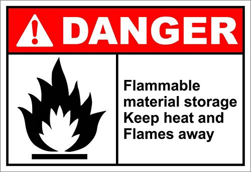 Flammable Material Storage Danger OSHA ANSI Label Decal Sticker 10 inches x 14 inches