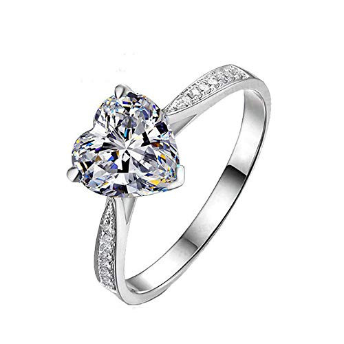 Uloveido Bridal Wedding Infinity Love Heart Ring for Women 925 Sterling Silver Anniversary Engagement Heart Ring for Girls with CZ Created Diamond -Size 7- LJ041 Uloveido Bridal Wedding Infinity Love Heart Ring for Women 925 Sterling Silver Anniversary Engagement Heart Ring for Girls with CZ Created Diamond -Size 7- LJ041