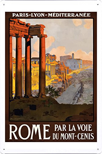 Tin Sign of Retro Vintage Travel Poster Rome Italy 1920 (20x30cm) by Nature Scene Painting