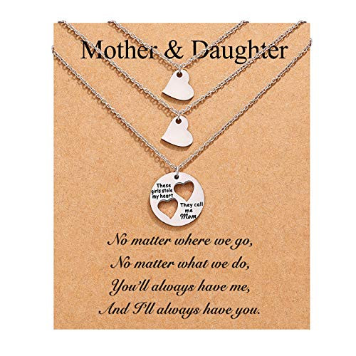 Mother 2 Daughter Necklace Gifts for Mom Daughter Mommy and Me Heart Necklace Set for 3 Matching Mother Daughter Necklace Jewelry for Women Girls Mother 2 Daughter Necklace Gifts for Mom Daughter Mommy and Me Heart Necklace Set for 3 Matching Mother Daughter Necklace Jewelry for Women Girls