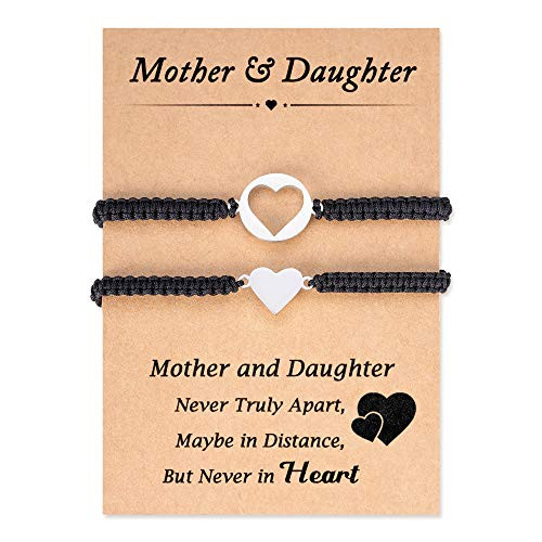 Mother Daughter Bracelet Set for 2 Mom Gifts from Daughters Heart Matching Bracelets for Mommy and Me Jewelry Mother Daughter Bracelet Set for 2 Mom Gifts from Daughters Heart Matching Bracelets for Mommy and Me Jewelry