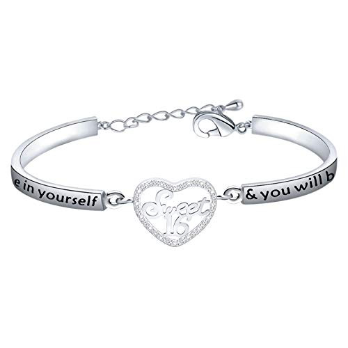 FUSTMW Happy 16th Birthday Gifts Sweet 16 Bracelet Sixteen Birthday Sweet 16 Jewelry Gifts for Girls Daughter Bracelet -Sweet 16 Bracelet- FUSTMW Happy 16th Birthday Gifts Sweet 16 Bracelet Sixteen Birthday Sweet 16 Jewelry Gifts for Girls Daughter Bracelet -Sweet 16 Bracelet-