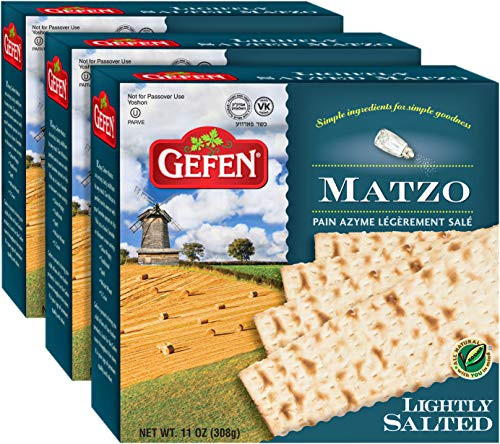 Gefen Lightly Salted Matzo 10.5oz -3 Pack- Traditional Style Matzo