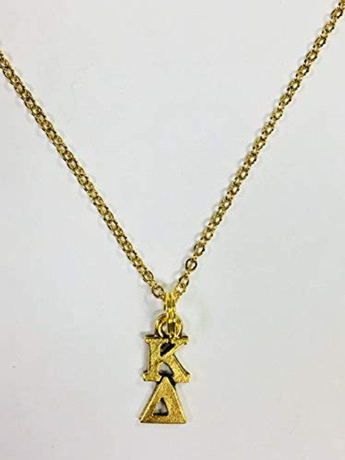 Gold Kappa Delta KD Sorority Lavaliere Necklace 18 inch chain Gold Kappa Delta KD Sorority Lavaliere Necklace 18 inch chain