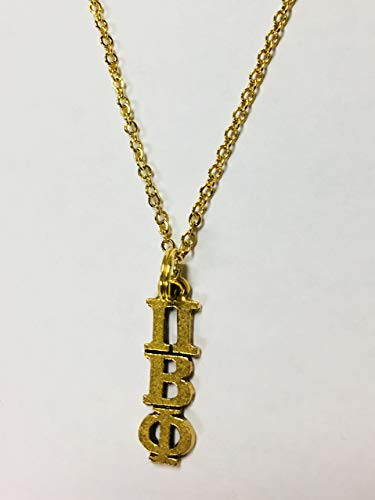 Gold Pi Beta Phi PBP Sorority Lavaliere Necklace 18 inch chain