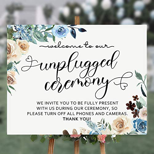 Welcome To Our Unplugged Wedding Sign Unplugged Wedding Ceremony Sign Rustic Wedding Sign Unplugged Wedding Sign Wedding Sign UNFRAMED -Large-