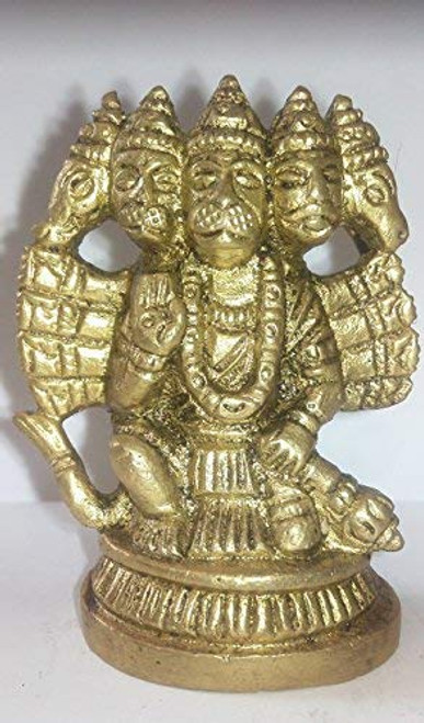 G S and C O Pachmukhi Sitting Hanuman Hindu Monkey God Panchmukhi Hanuman Brass Statue 109 G S and C O Pachmukhi Sitting Hanuman Hindu Monkey God Panchmukhi Hanuman Brass Statue 109