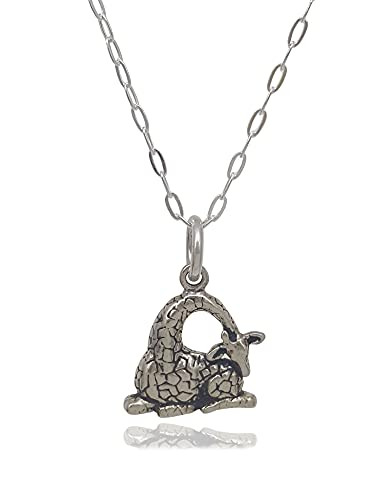 Sterling Silver Teeny Tiny Giraffe Charm Necklace 18"