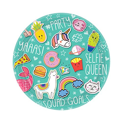 Selfie Celebration Plate -L- 8ct -Contains 3 Manufacturer Retail Unit-s- Per Amazon Combined Package Sales Unit- - SKU 551976