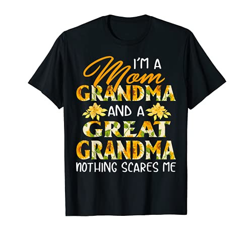 I'm a Mom Grandma And a Great Grandma Flower Mother's Day T-Shirt