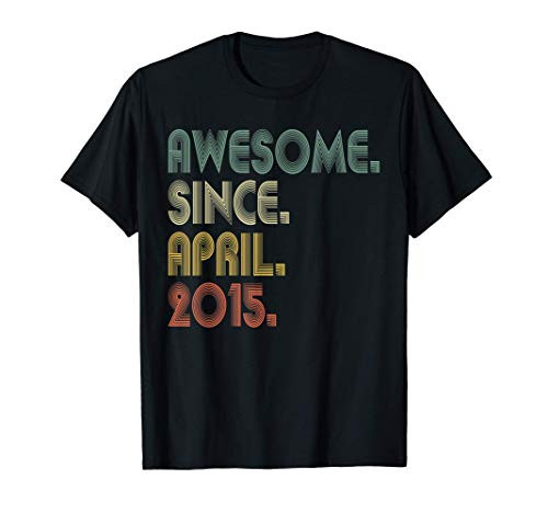 Awesome Since April 2015 6th Birthday 6 Years Old Boy Kids T-Shirt