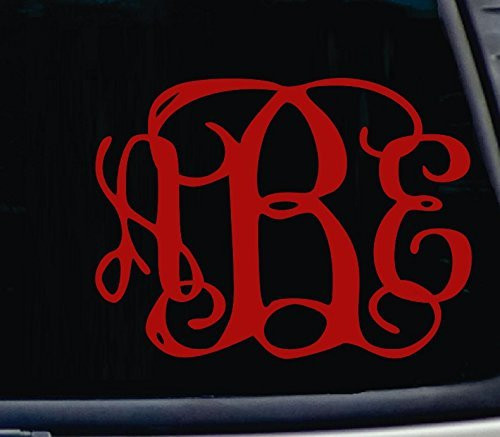 Vine Monogram Decal Sticker 5" wide. Use on car windows Yeti cup laptop etc. Choose your initials.