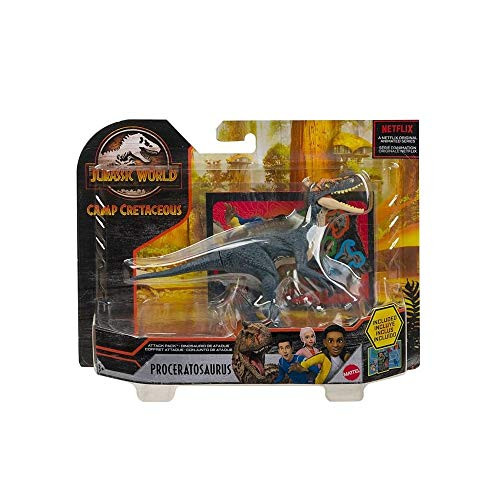 Jurassic World Camp Cretaceous Attack Pack Proceratosaurus Dinosaur Figure Realistic Sculpting  and  Texture- for Ages 4 Years Old  and  Up