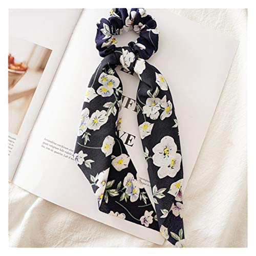 JYBHSH Candy Color Women Hair Scrunchie Bows Ponytail Holder Hairband Knot Scrunchy Girls Hair Ties Hair Accessories Headband -Color - B3-