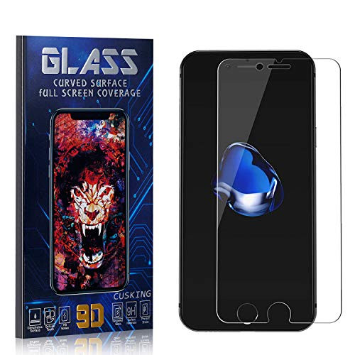 Screen Protector for iPhone 8 Plus-iPhone 7 Plus CUSKING HD Crystal Clear Tempered Glass Screen Protector for iPhone 8 Plus-iPhone 7 Plus Bubble Free 9H Hardness 4 Pack
