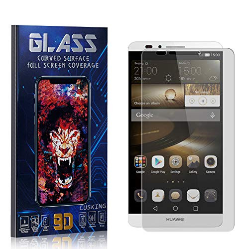Screen Protector for Huawei Mate 7 CUSKING HD Crystal Clear Tempered Glass Screen Protector for Huawei Mate 7 Bubble Free 9H Hardness 4 Pack