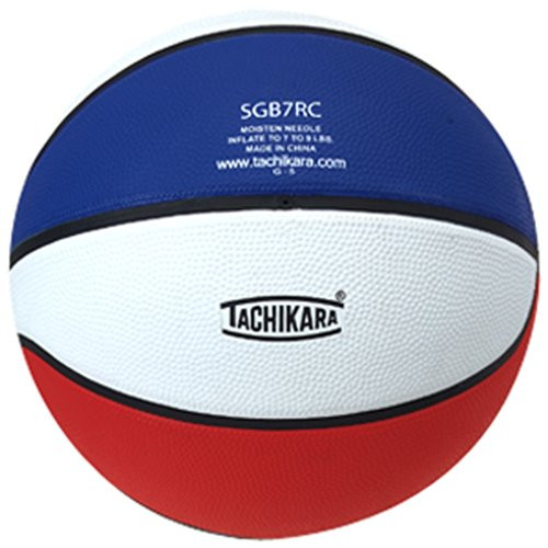 Tachikara Dual Colored Rubber Basketball -29.5- - Assorted Colors - SCARLET-WHITE-ROYAL One Size