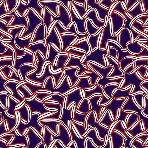 Dark Blue Ribbon - American Style Collection - Cotton Fabric by Studio E Fabrics