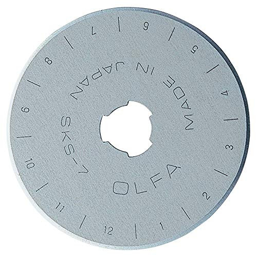 OLFA 45mm Rotary Cutter Replacement Blades 2 Blades -RB45-2- - Tungsten Steel Circular Rotary Fabric Cutter Blade for Crafts Sewing Quilting Scrapbooking Fits Most 45mm Rotary Cutters -2 Pack-