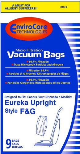 Eureka - Sanitaire Style F and G EnviroCare Micron Vacuum Cleaner Bags - 9 pack - Generic -216-9- OEM 57695  and  52320A