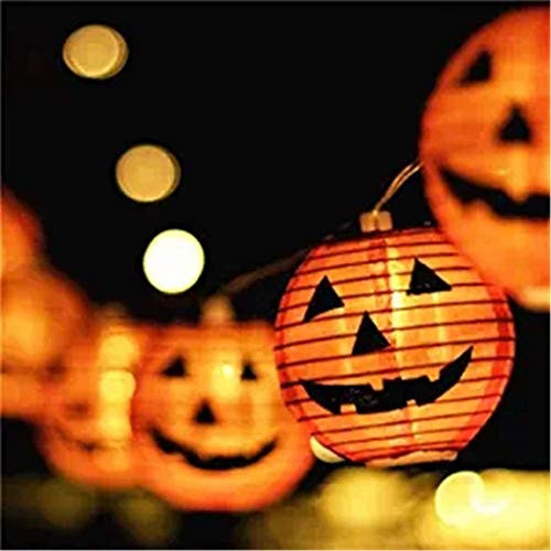 H-MEDLE Halloween Jack LED Pumpkin Lantern String LightsBattery Powered Jack-O Lanterns Orange Pumpkin String Lights for Halloween Holiday Indoor Decoration -1.5M 10LED-