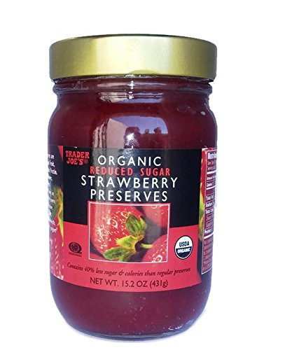Trader Joes Organic Strawberry Preserves Reduced Sugar 15.2oz-431gr