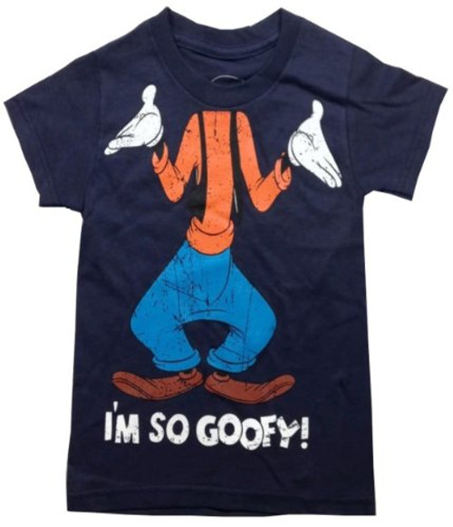 Disney Boys T-Shirt I'm So Goofy Headless Navy Vintage Look -X-Large - 14-16 Blue-