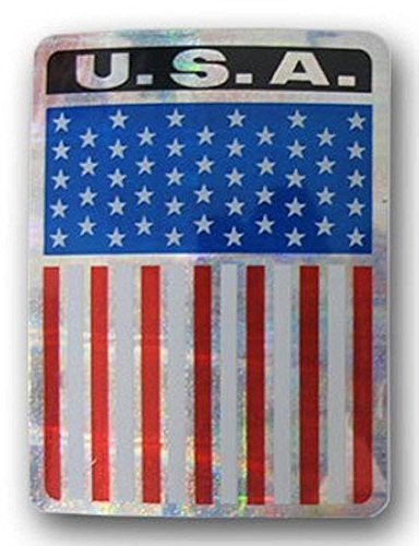 K's Novelties USA American 2 Country Flag Reflective Decal Bumper Sticker