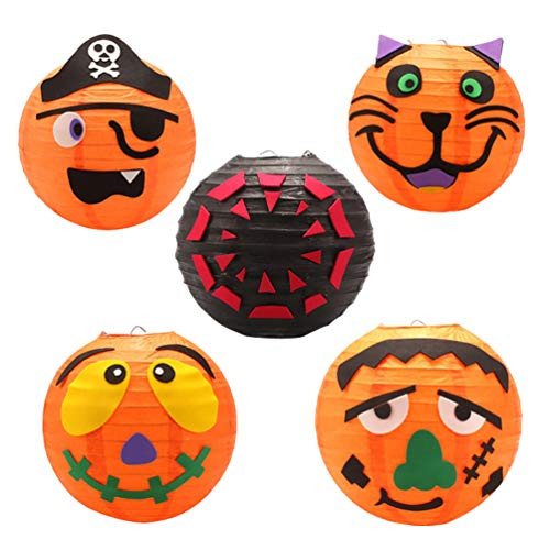 NUOBESTY 5PCS Halloween Paper Lantern Jack-O-Lantern Pumpkin Lantern Spider Skeleton Lantern For Halloween Party Decor -Random Style) NUOBESTY 5PCS Halloween Paper Lantern Jack-O-Lantern Pumpkin Lantern Spider Skeleton Lantern For Halloween Party Decor -Random Style)